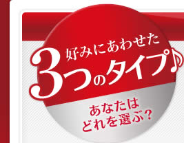 好みにあわせた3つのタイプ♪ あなたはどれを選ぶ？