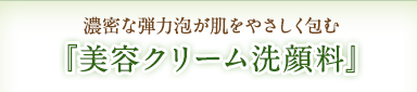 濃密な弾力泡が肌をやさしく包む 『美容クリーム洗顔料』